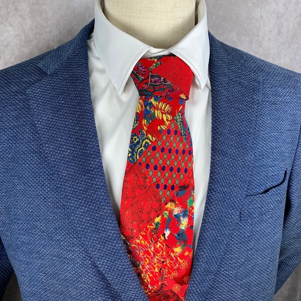 Brioni Necktie Men Patchwork Colorful Business Old Money Modern Dapper